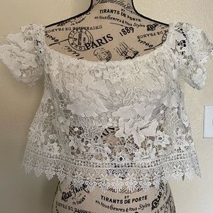 off the shoulder crop top.